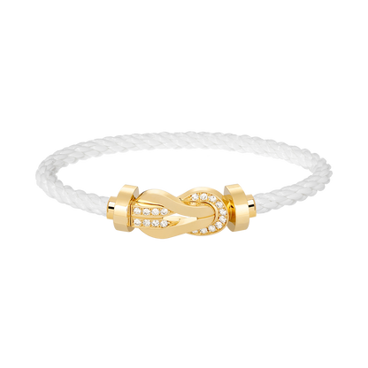 [AuraEcho]CHANCE LARGE 8 FIGURE BUCKLE HALF DIAMOND BRACELET GOLD