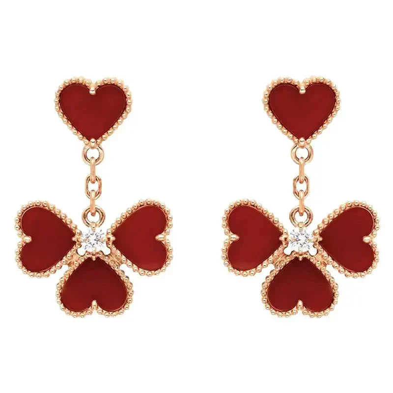 [AuraEcho]SWEET CLOVER CARNELIAN EARRINGS