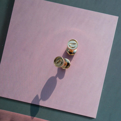 [AuraEcho]LOVE EARRINGS PINK GOLD 10MM