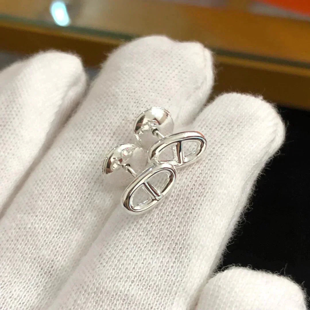 [AuraEcho]CHAINE SMALL EARRINGS GOLD AND SILVER