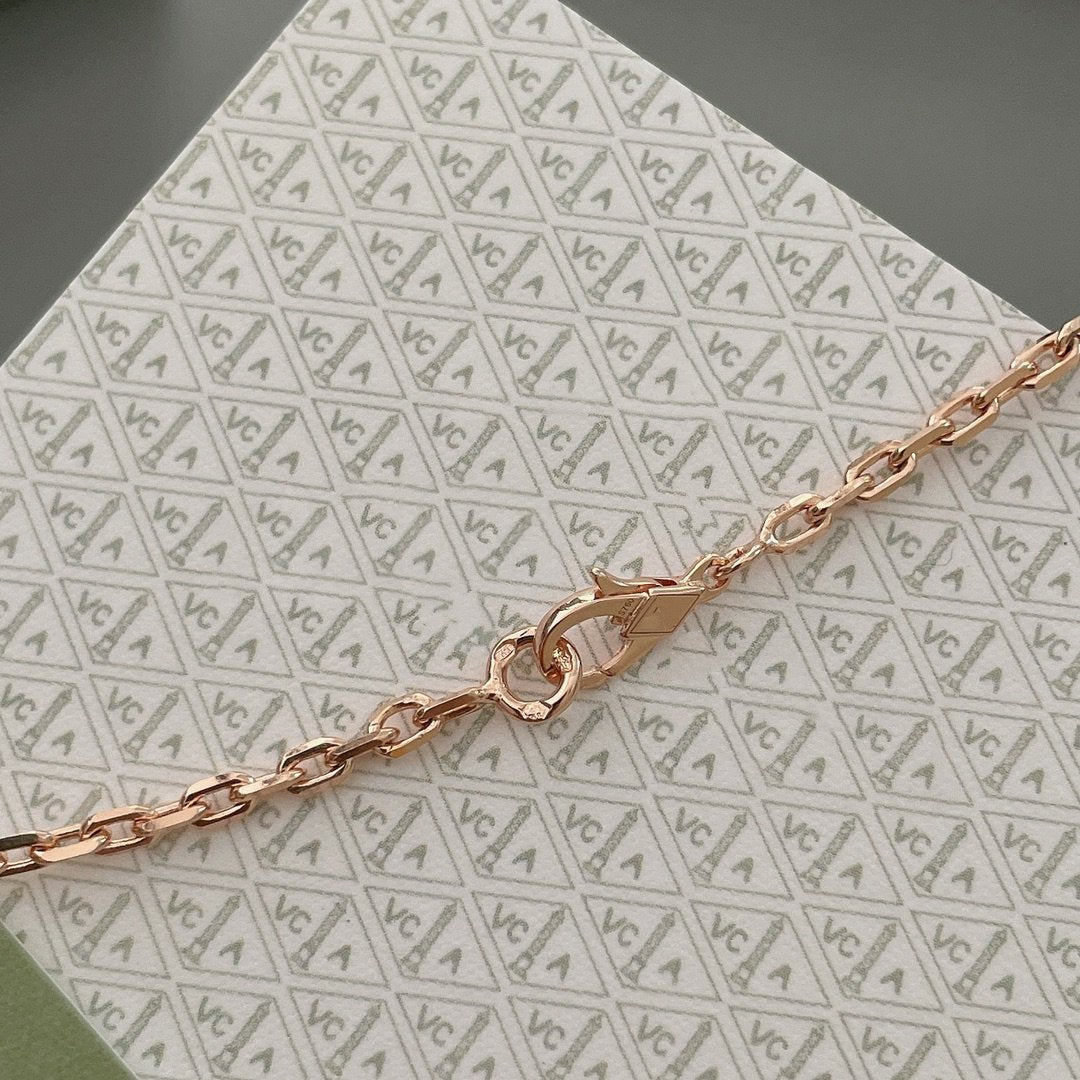 [AuraEcho]LUCKY SPRING 15 MOTIFS ROSE GOLD NECKLACE