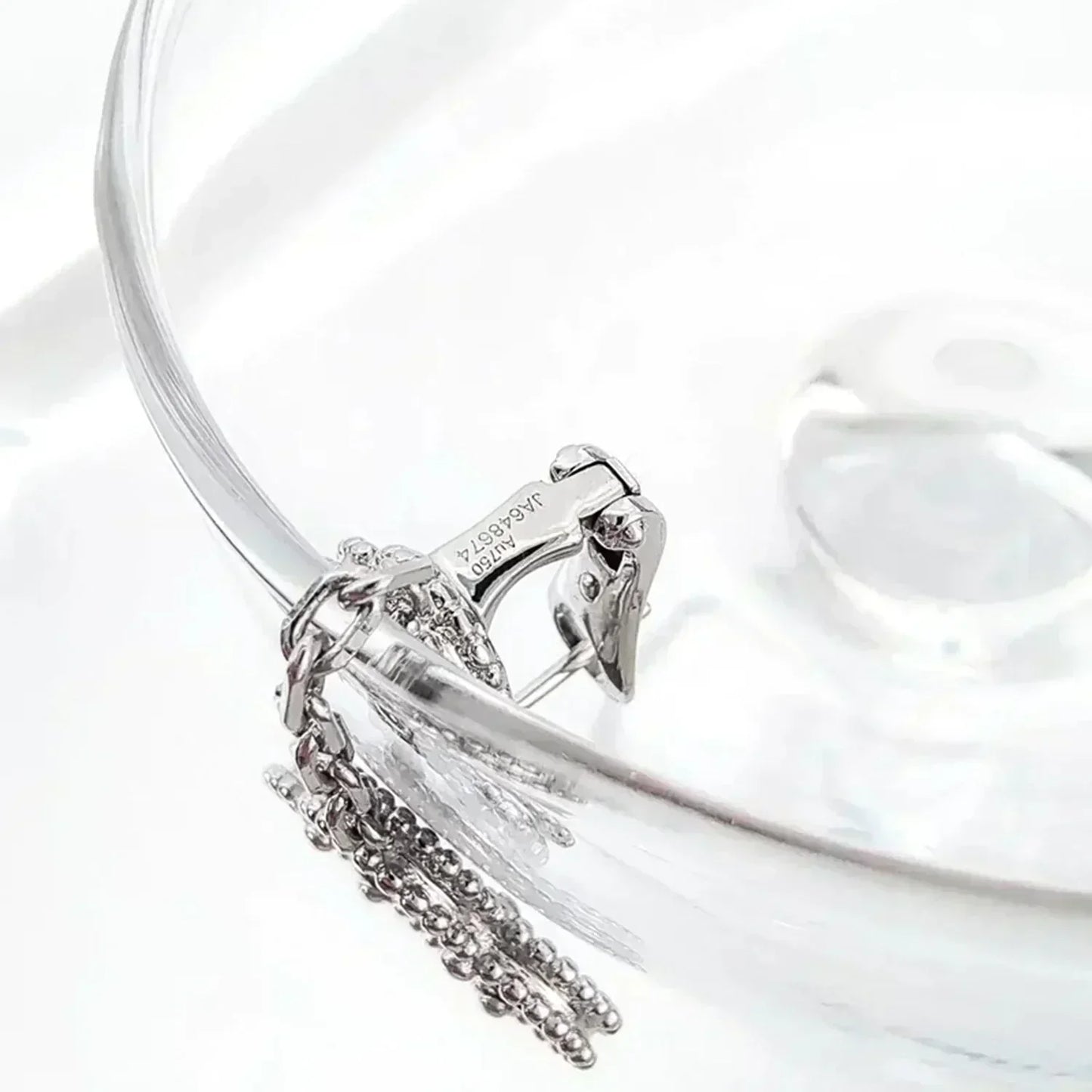 [AuraEcho]CLOVER 2 MOTIFS  DIAMOND ONYX EARRINGS SILVER