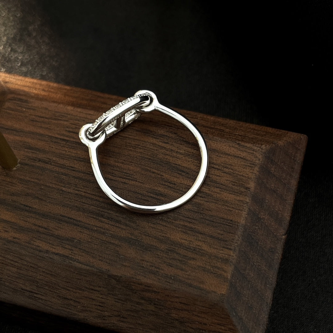 [AuraEcho]RONDE SMALL SILVER DIAMOND RING