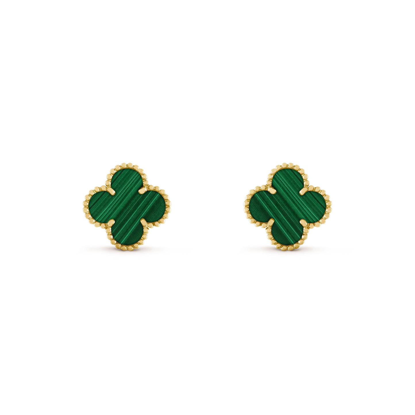 [AuraEcho]CLOVER MEDIUM 1 MOTIFS MALACHITE  EARRINGS