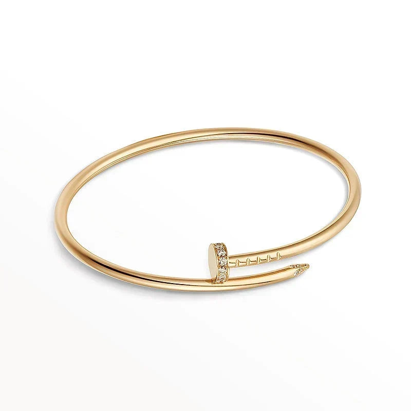 [AuraEcho] JUSTE Diamond & LOVE Diamond-Paved Bracelet Stack Set