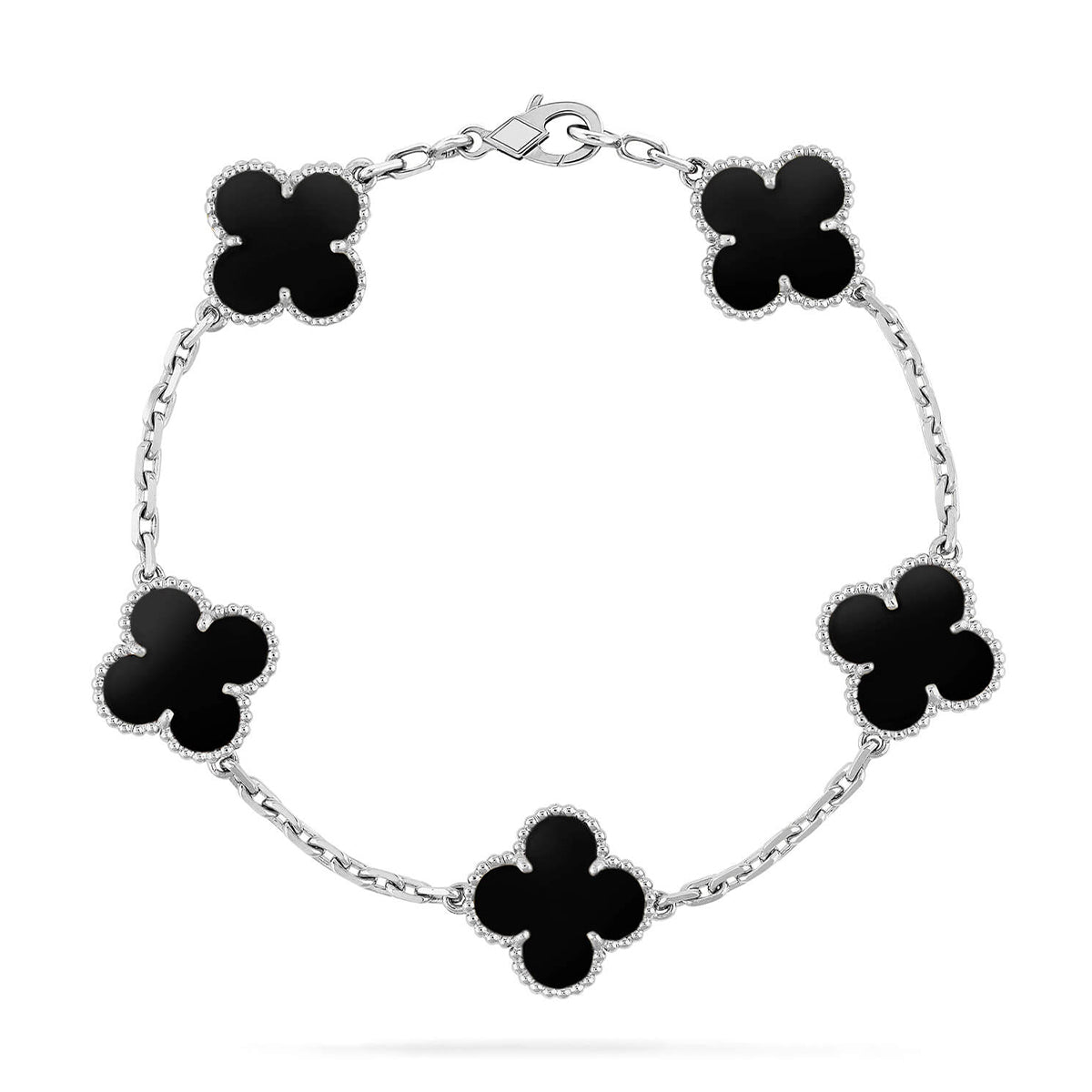 [AuraEcho]Clover & Love Sliver 2-Piece Bracelet Stack Set