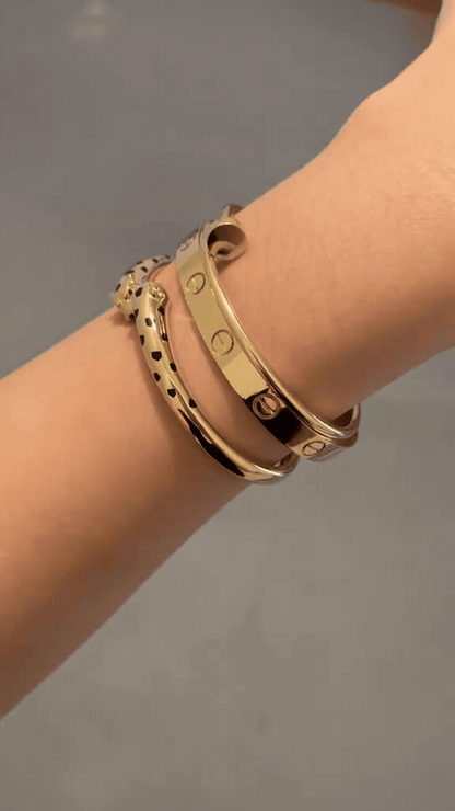 [AuraEcho] Panthère & LOVE  & JUSTE  Diamond Bracelet Stack Set