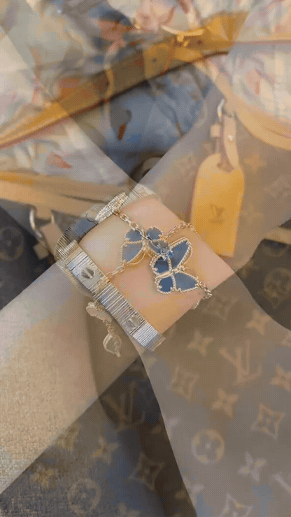 [AuraEcho] Lucky Spring Butterfly 5-Motif & LOVE Unlimited Bracelet Stack Set