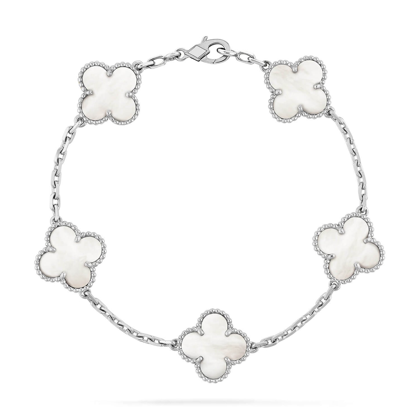 [AuraEcho]CLOVER SILVER MOP 5 MOTIF BRACELET