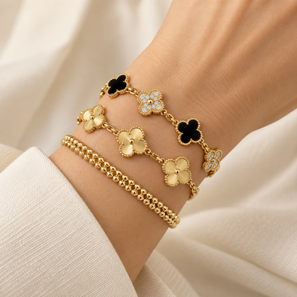 [AuraEcho]Clover & Clash Bracelet 3-Piece Stack set