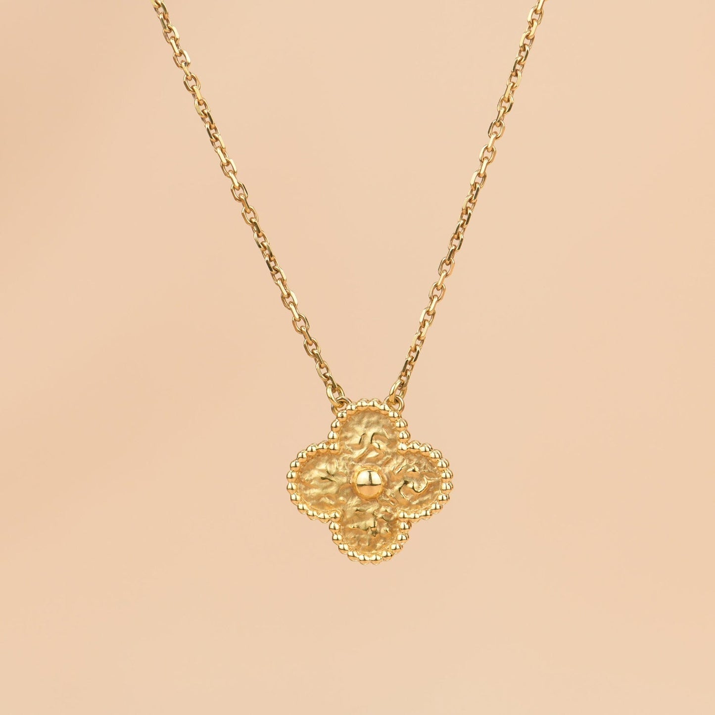 [AuraEcho]CLOVER 15MM  BRONZING NECKLACE
