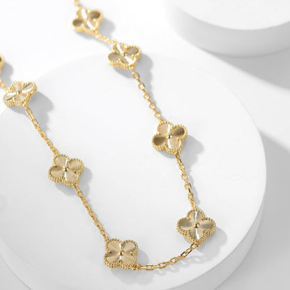 [AuraEcho]CLOVER 10 MOTIFS LASER NECKLACE