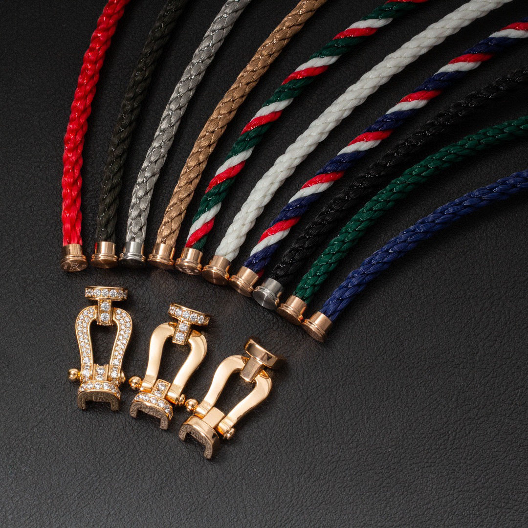 [AuraEcho]FORCE LARGE HORSESHOE HALF DIAMOND BRACELET GOLD