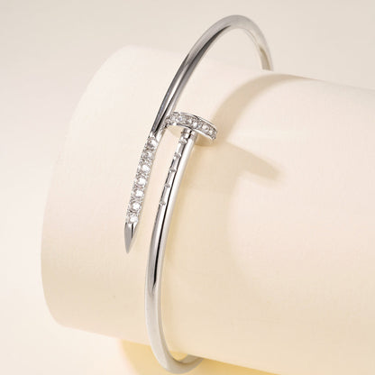 [AuraEcho] JUSTE Diamond & LOVE Diamond-Paved Bracelet Stack Set