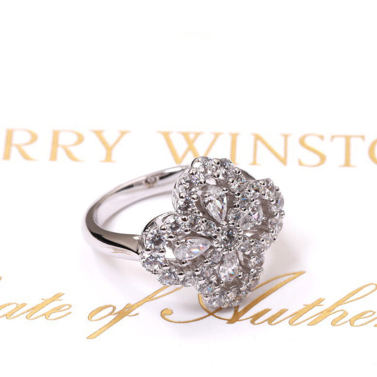 [AuraEcho]LOOP RING FULL MOTIF DIAMOND 16MM SILVE
