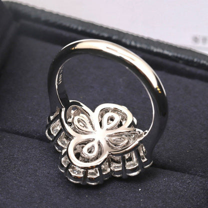 [AuraEcho]LOOP RING FULL MOTIF DIAMOND 16MM SILVE