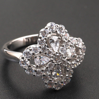 [AuraEcho]LOOP RING FULL MOTIF DIAMOND 16MM SILVE