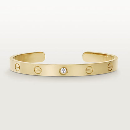 [AuraEcho]LOVE BRACELET 6.1MM 1 DIAMOND OPEN CUFF