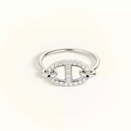 [AuraEcho]RONDE SMALL SILVER DIAMOND RING