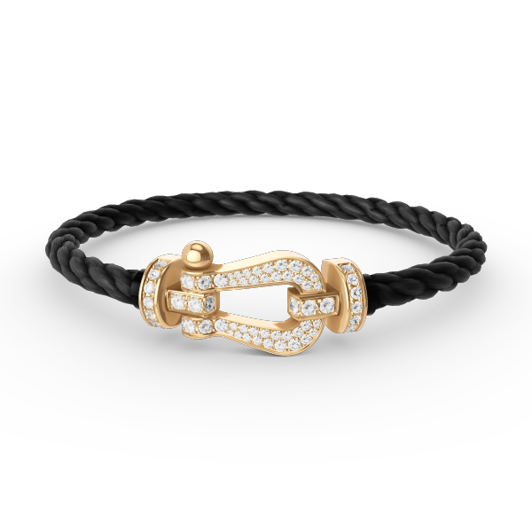 [AuraEcho]FORCE LARGE HORSESHOE FULL DIAMOND BRACELET GOLD