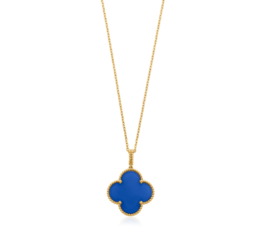 [AuraEcho]CLOVER 25MM NECKLACE TURQUOISE ROSE GOLD