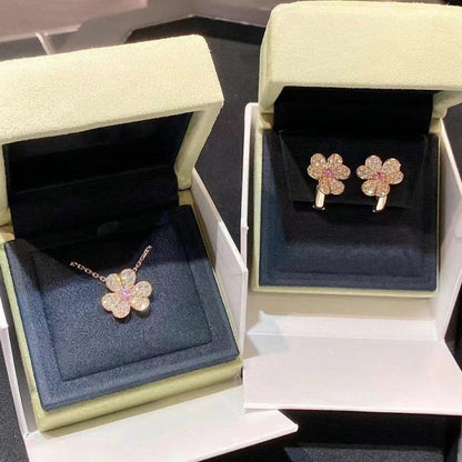 [AuraEcho]FRIVOLE PINK GOLD FLOWER DIAMOND EARRINGS