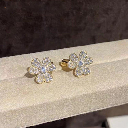 [AuraEcho]FRIVOLE GOLD FLOWER DIAMOND EARRINGS