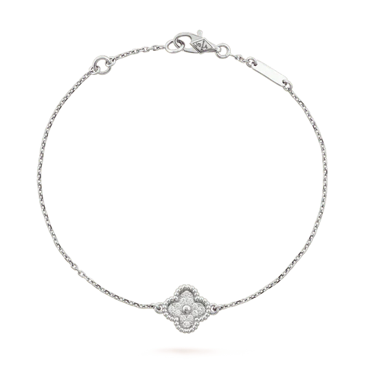 [AuraEcho]CLOVER  SINGLE FLOWER BRACELET SILVER