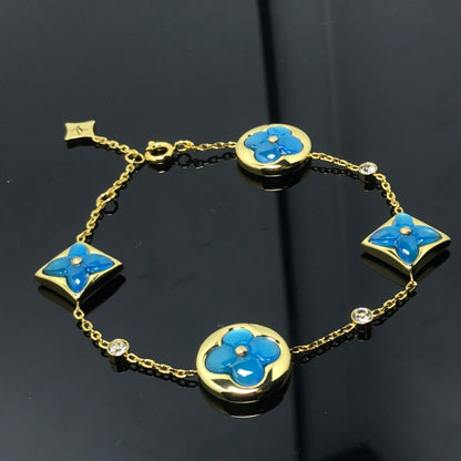 [AuraEcho]STAR AND SUN 4 MOTIF BLUE BRACELET